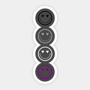 Asexual Pride Flag Smileys Sticker